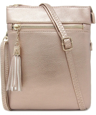 Fashion Multi Compartment Cross Body Bag WU022 RSGOLD